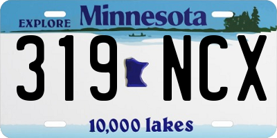 MN license plate 319NCX