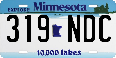 MN license plate 319NDC