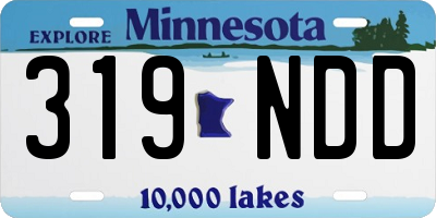 MN license plate 319NDD