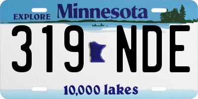 MN license plate 319NDE