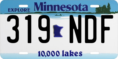 MN license plate 319NDF