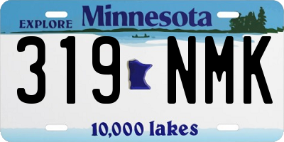 MN license plate 319NMK