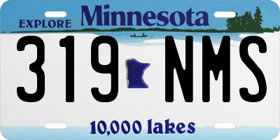 MN license plate 319NMS