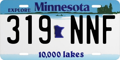 MN license plate 319NNF