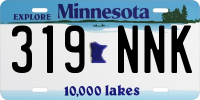 MN license plate 319NNK