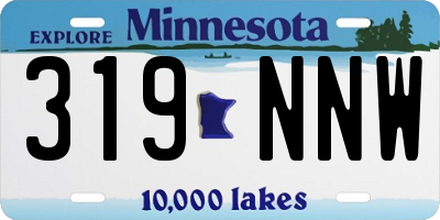 MN license plate 319NNW