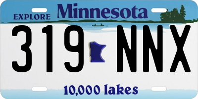 MN license plate 319NNX