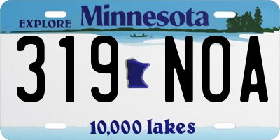 MN license plate 319NOA
