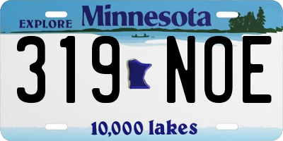 MN license plate 319NOE