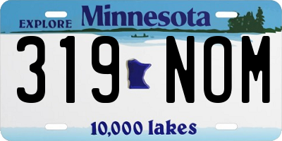 MN license plate 319NOM