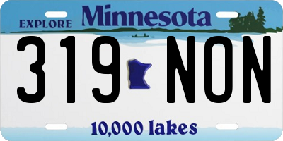 MN license plate 319NON