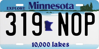 MN license plate 319NOP