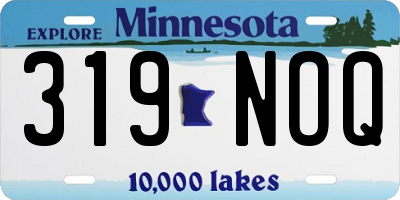 MN license plate 319NOQ