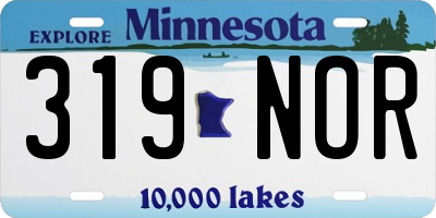 MN license plate 319NOR