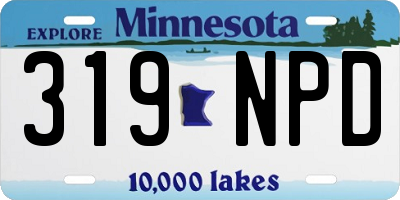 MN license plate 319NPD