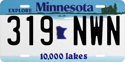 MN license plate 319NWN