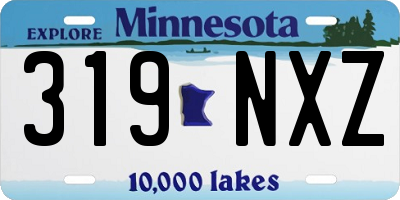 MN license plate 319NXZ