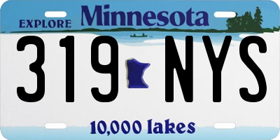 MN license plate 319NYS