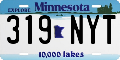 MN license plate 319NYT