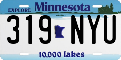 MN license plate 319NYU