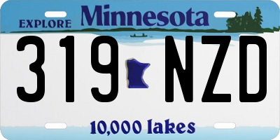 MN license plate 319NZD