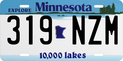 MN license plate 319NZM