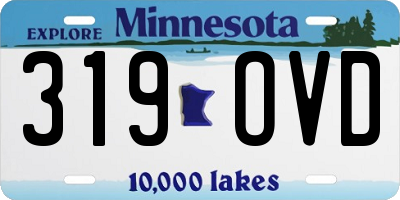 MN license plate 319OVD