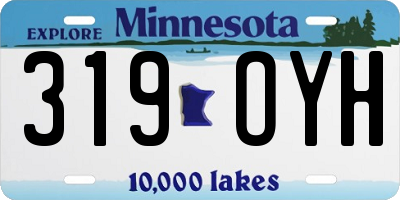 MN license plate 319OYH