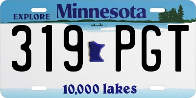 MN license plate 319PGT