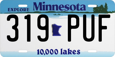 MN license plate 319PUF