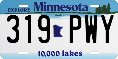 MN license plate 319PWY