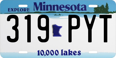 MN license plate 319PYT
