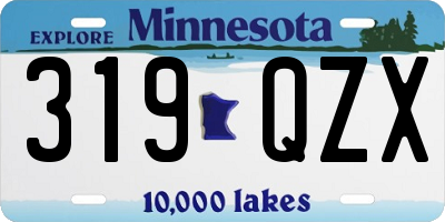 MN license plate 319QZX