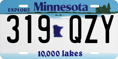 MN license plate 319QZY