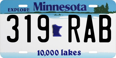 MN license plate 319RAB