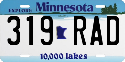 MN license plate 319RAD