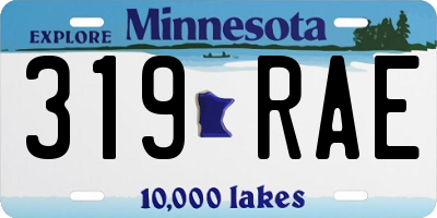 MN license plate 319RAE