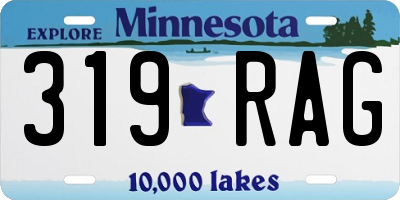 MN license plate 319RAG