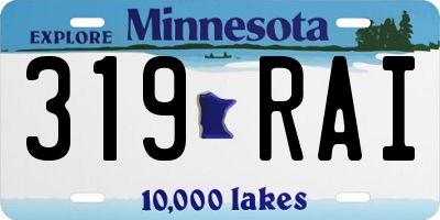 MN license plate 319RAI