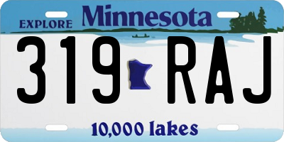 MN license plate 319RAJ