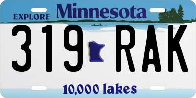MN license plate 319RAK