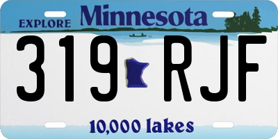 MN license plate 319RJF