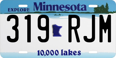 MN license plate 319RJM