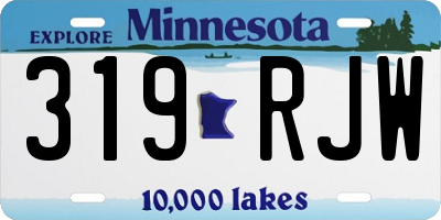 MN license plate 319RJW