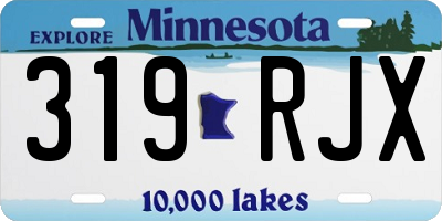 MN license plate 319RJX