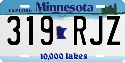 MN license plate 319RJZ