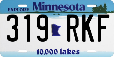 MN license plate 319RKF