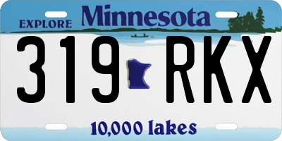 MN license plate 319RKX
