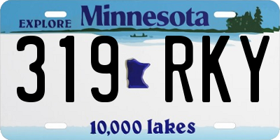 MN license plate 319RKY