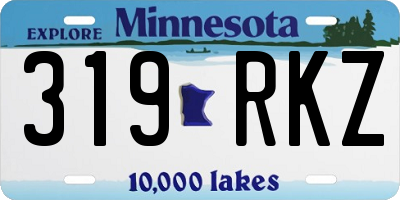 MN license plate 319RKZ